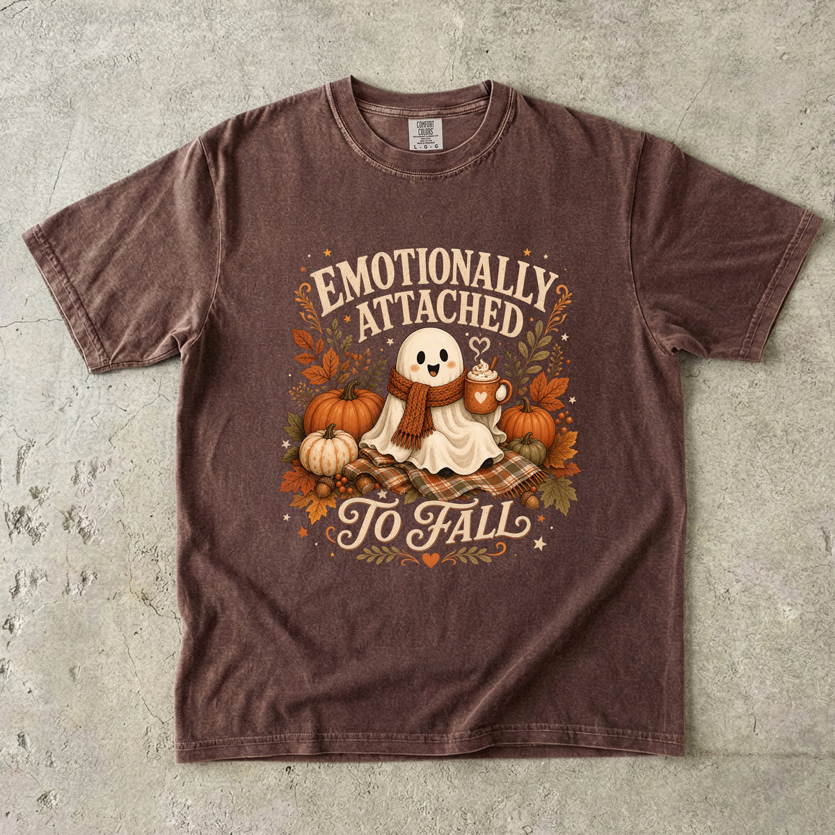 Emotionally Attached to Fall T-Shirt | Cute Autumn Graphic Tee -Comfort Colors T-shirt
