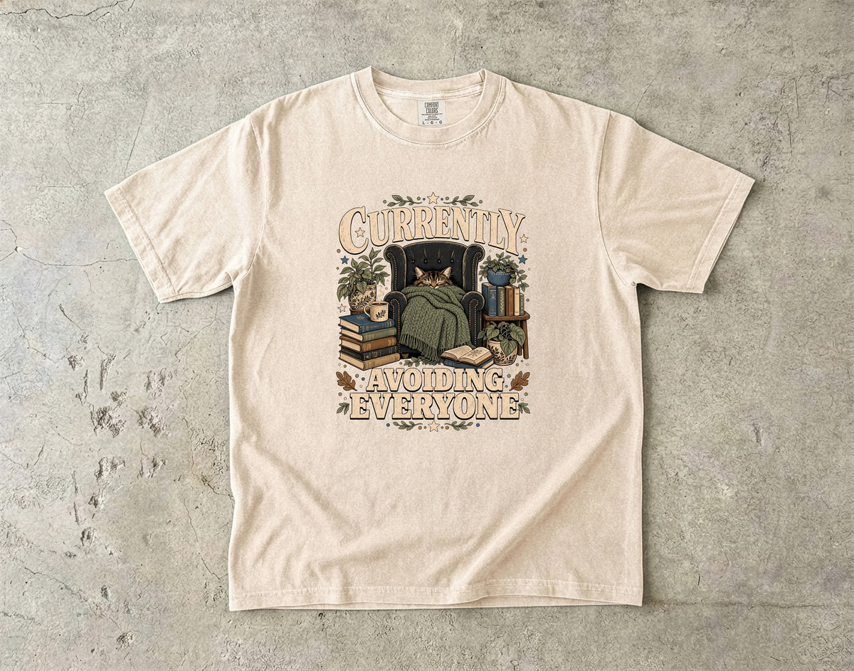 Currently Avoiding Everyone T-Shirt | Funny Introvert Shirt -Comfort Colors T-shirt