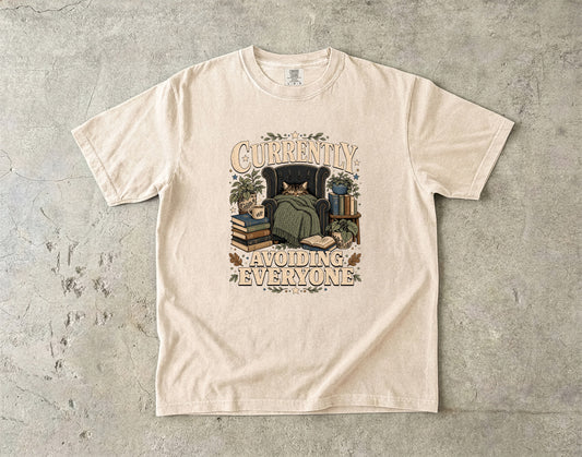 Currently Avoiding Everyone T-Shirt | Funny Introvert Shirt -Comfort Colors T-shirt