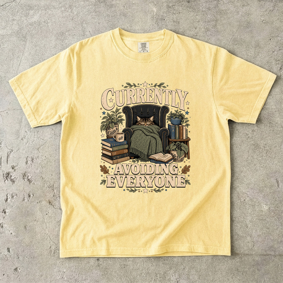 Currently Avoiding Everyone T-Shirt | Funny Introvert Shirt -Comfort Colors T-shirt