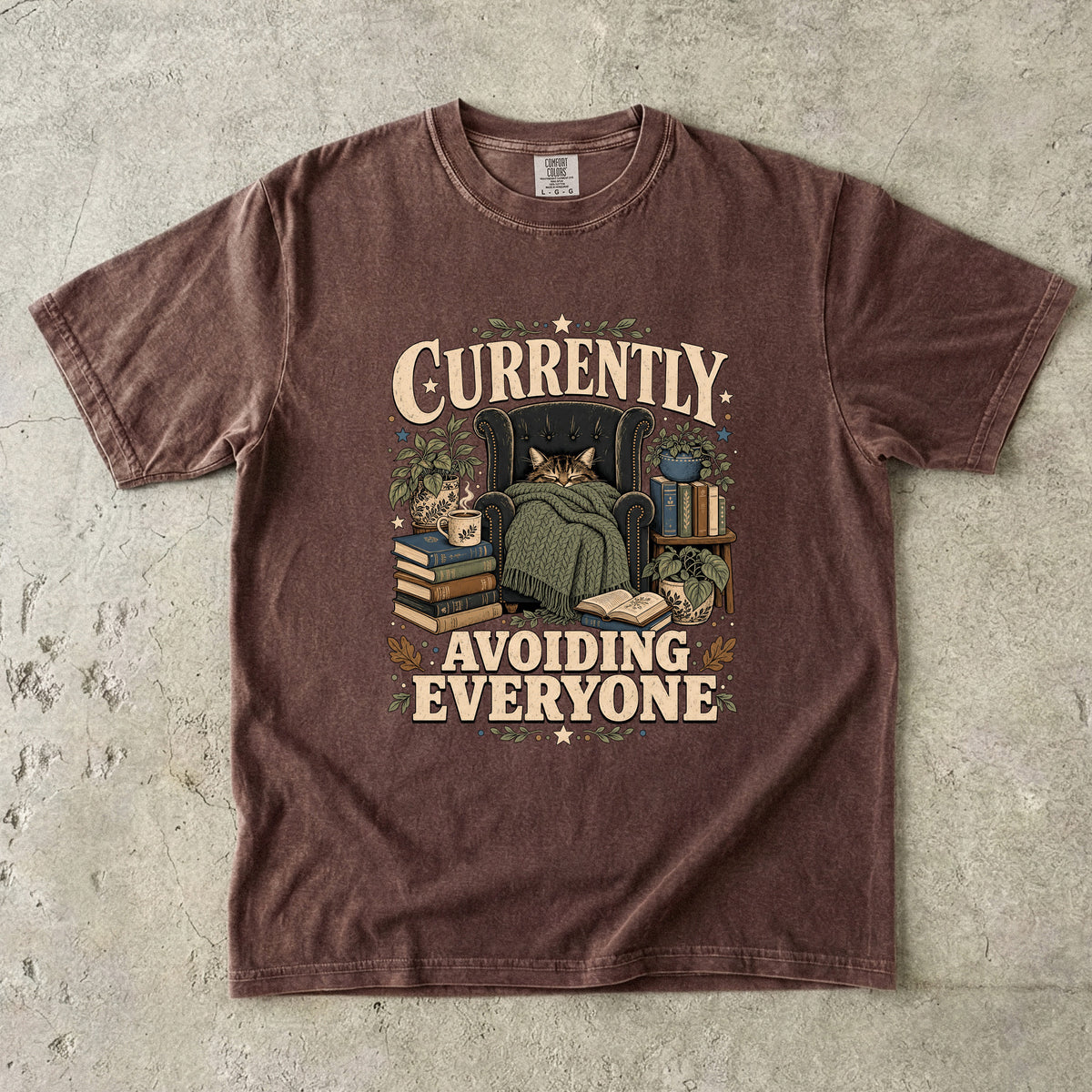Currently Avoiding Everyone T-Shirt | Funny Introvert Shirt -Comfort Colors T-shirt
