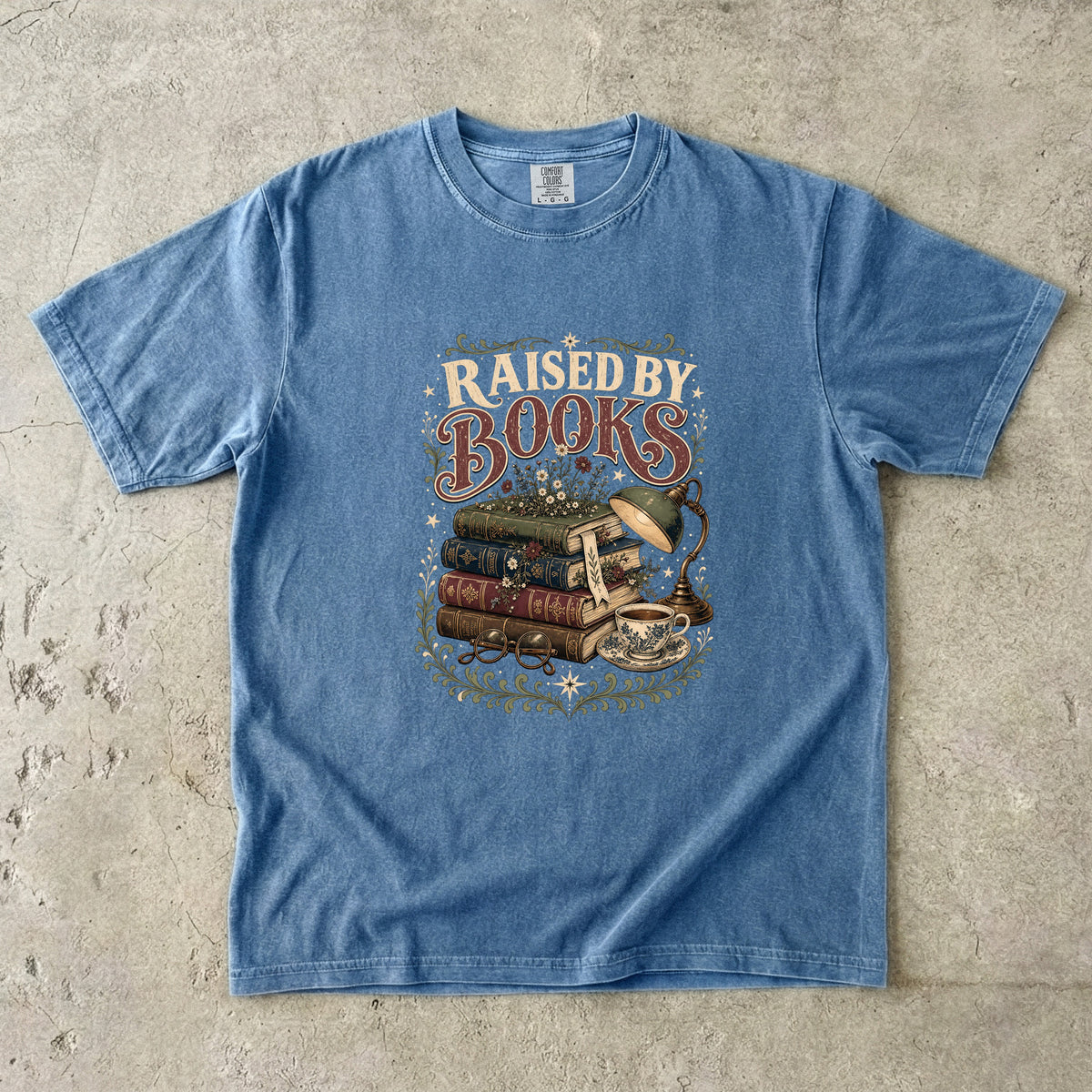 Raised by Books T-Shirt | Cute Book Lover Graphic Tee-Comfort Colors T-shirt