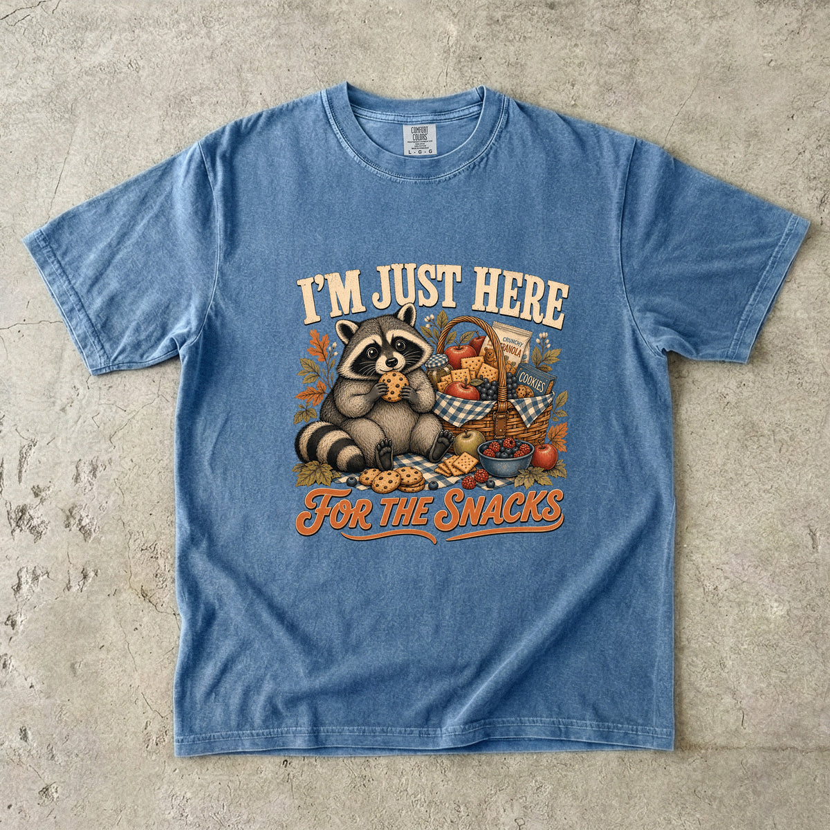 I'm Just Here for the Snacks T-Shirt | Funny Raccoon Shirt