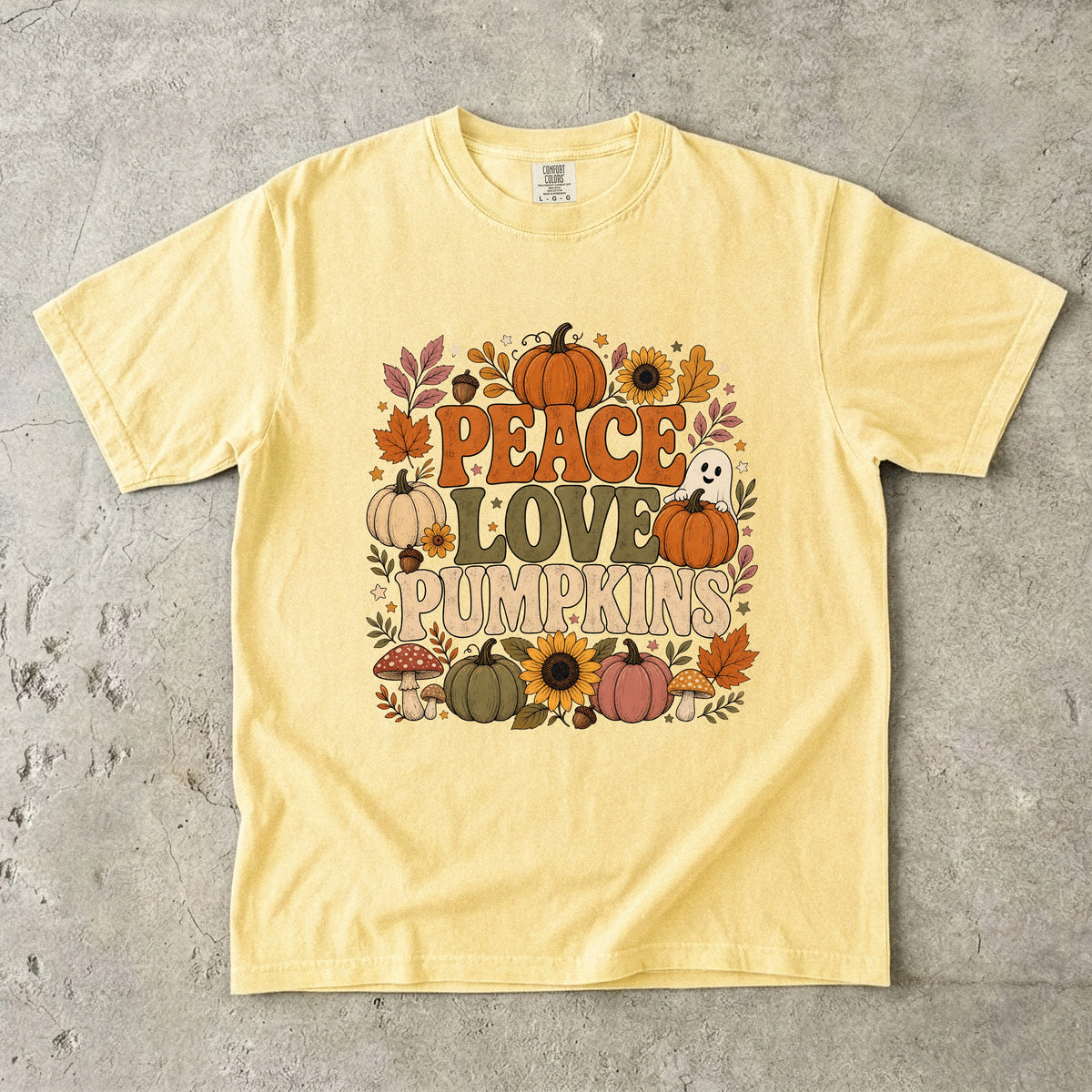 Peace Love and Pumpkins T-Shirt | Cute Fall Graphic Tee