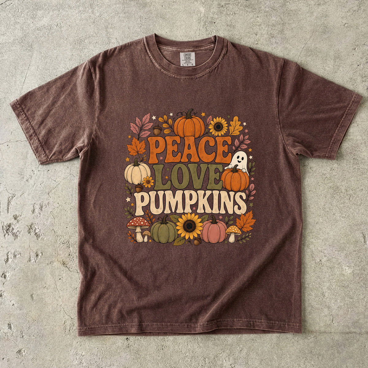 Peace Love and Pumpkins T-Shirt | Cute Fall Graphic Tee