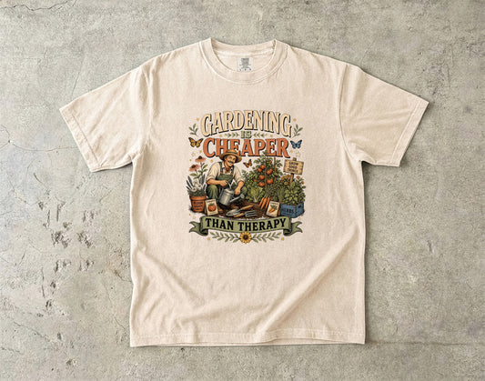 Gardening Is Cheaper Than Therapy T-Shirt | Funny Gardener Gift