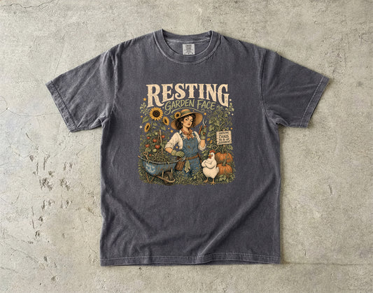 Resting Garden Face T-Shirt | Funny Gardener Shirt for Women