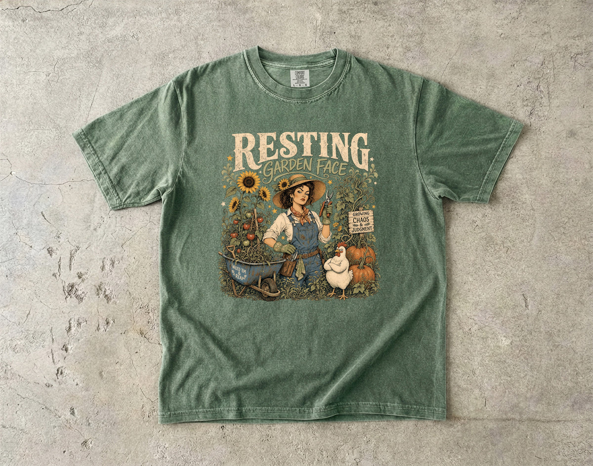 Resting Garden Face T-Shirt | Funny Gardener Shirt for Women