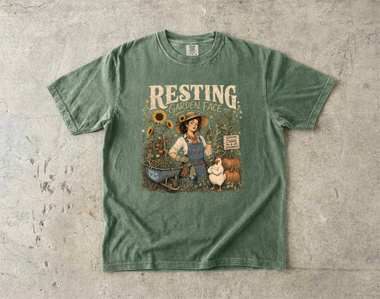 Resting Garden Face T-Shirt | Funny Gardener Shirt for Women