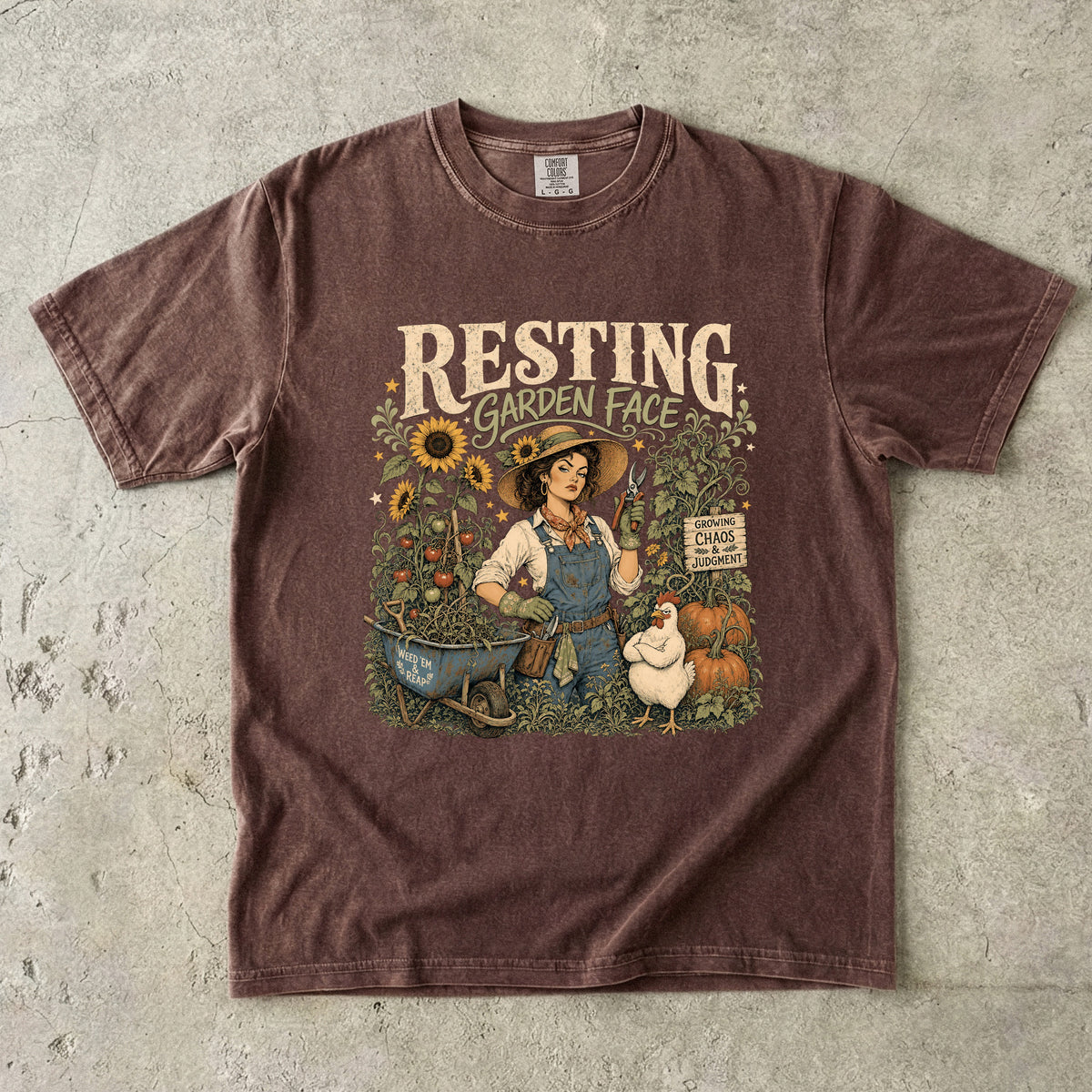 Resting Garden Face T-Shirt | Funny Gardener Shirt for Women