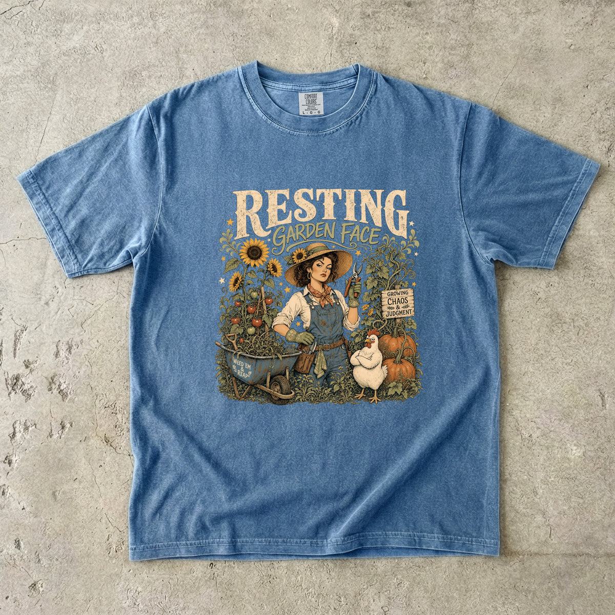 Resting Garden Face T-Shirt | Funny Gardener Shirt for Women