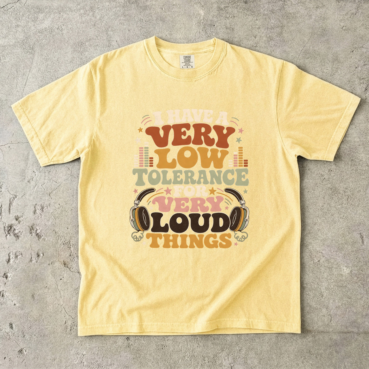 Very Low Tolerance for Very Loud Things Shirt | Introvert Humor