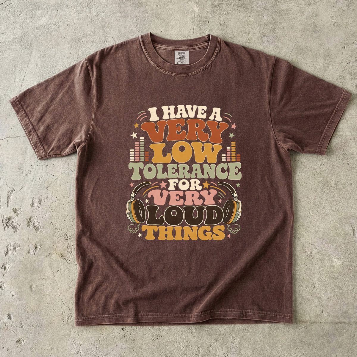 Very Low Tolerance for Very Loud Things Shirt | Introvert Humor