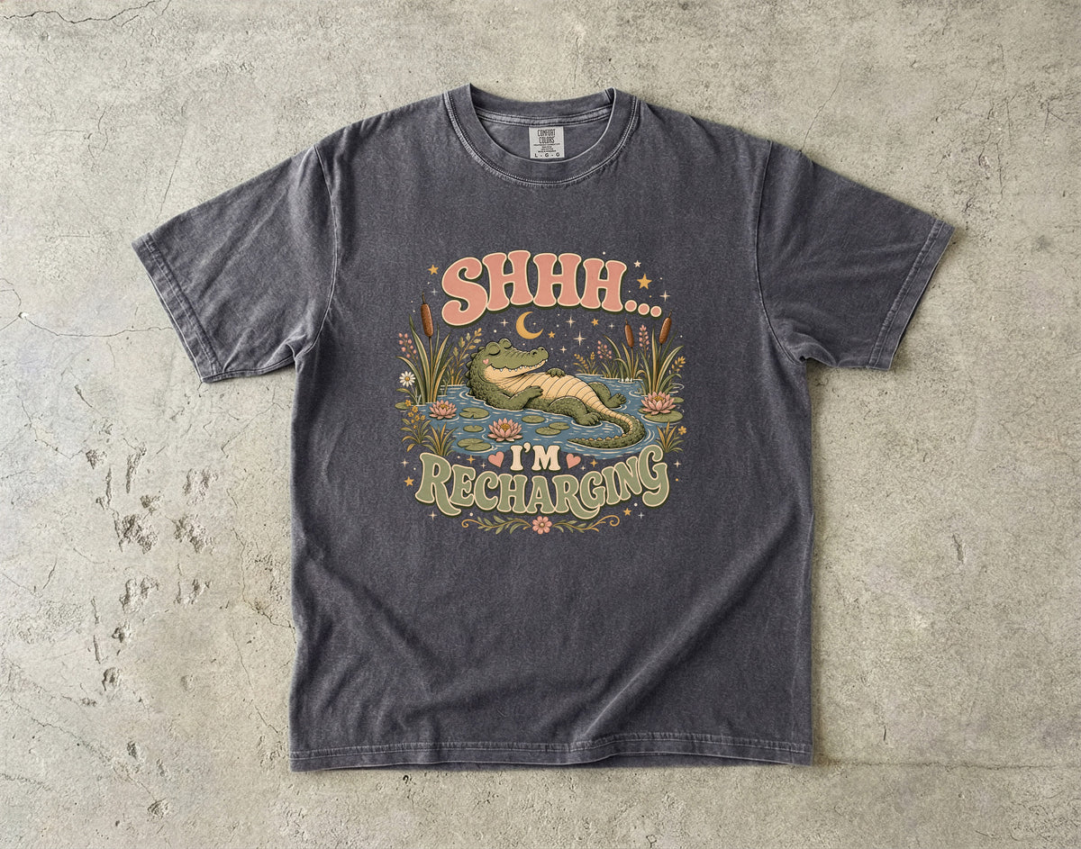 Shhh I'm Recharging Shirt | Introvert Gift for Women