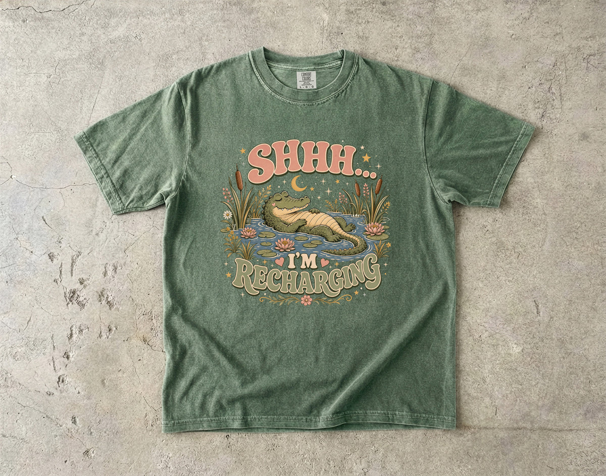 Shhh I'm Recharging Shirt | Introvert Gift for Women