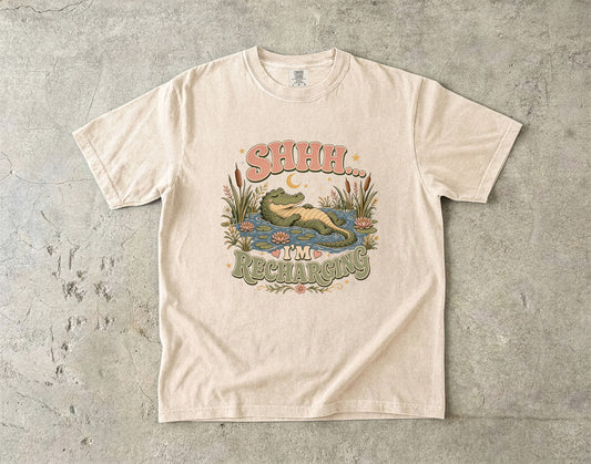 Shhh I'm Recharging Shirt | Introvert Gift for Women
