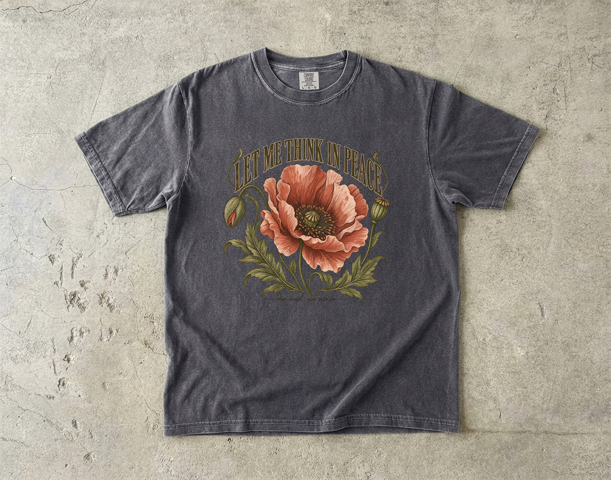 Let Me Think in Peace Shirt – Vintage Botanical Introvert Tee