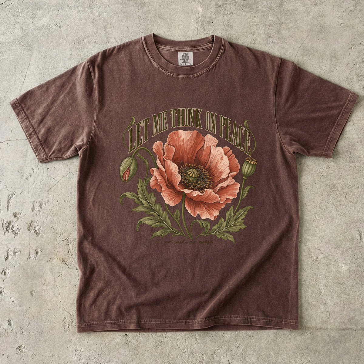 Let Me Think in Peace Shirt – Vintage Botanical Introvert Tee