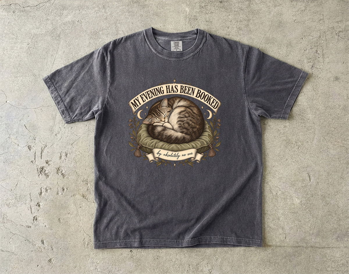 My Evening Has Been Booked Shirt – Funny Cat Lover Tee