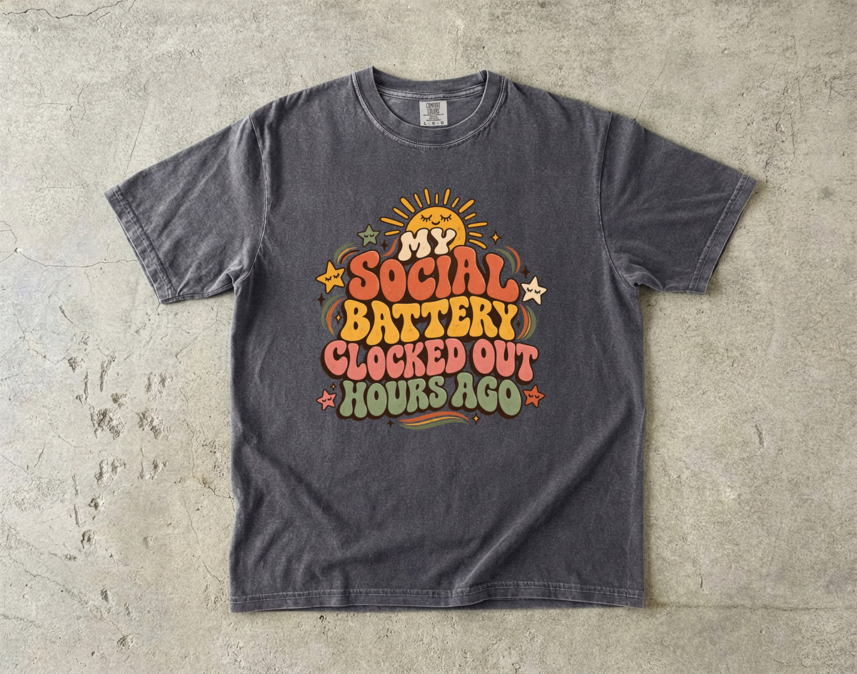 Introvert Social Battery Shirt | Funny Introvert Life Tee for Women