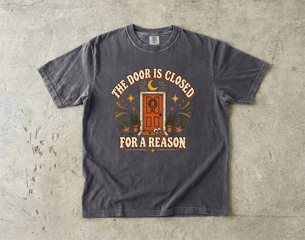 The Door Is Closed for a Reason Shirt | Boundary Humor Tee