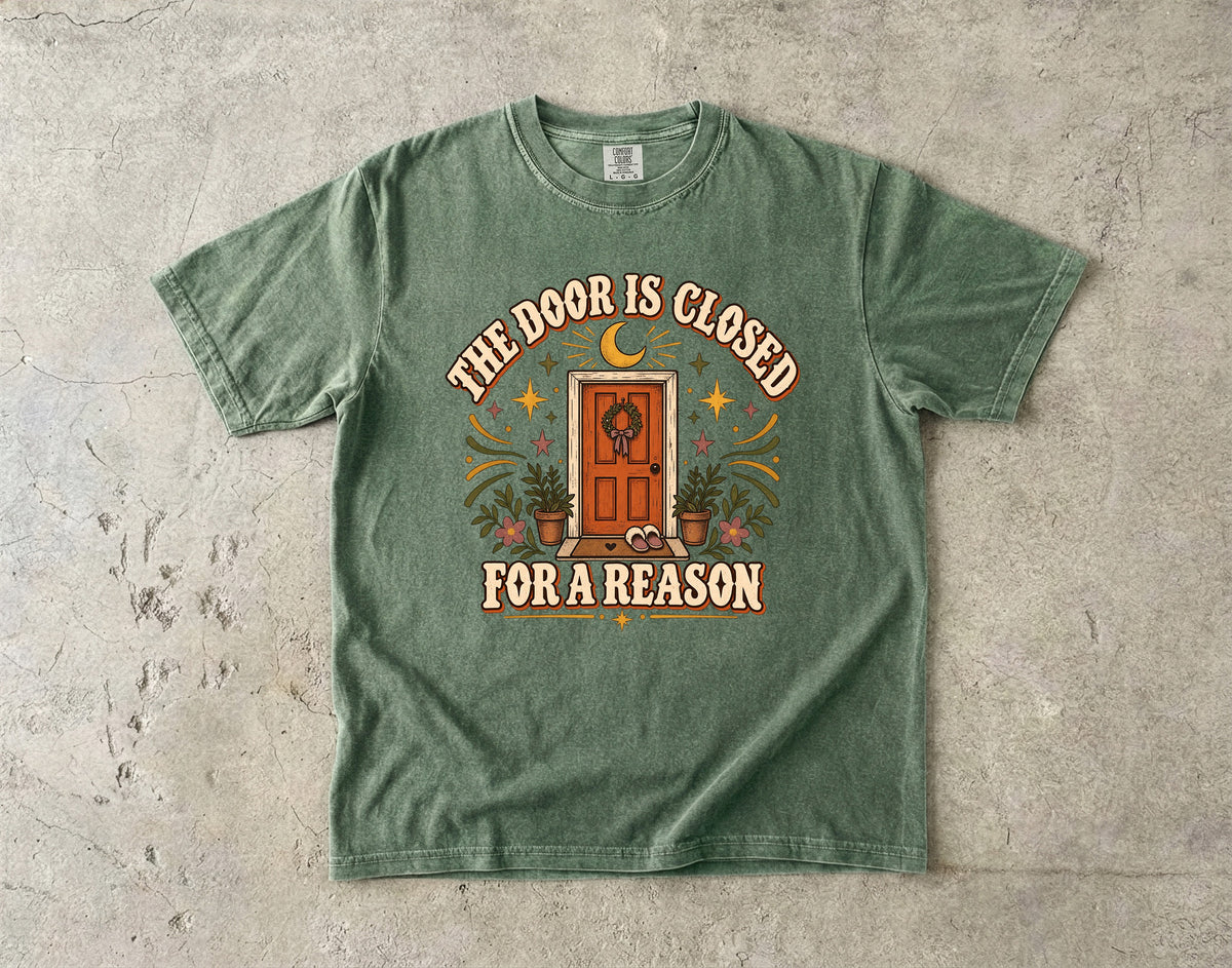 The Door Is Closed for a Reason Shirt | Boundary Humor Tee