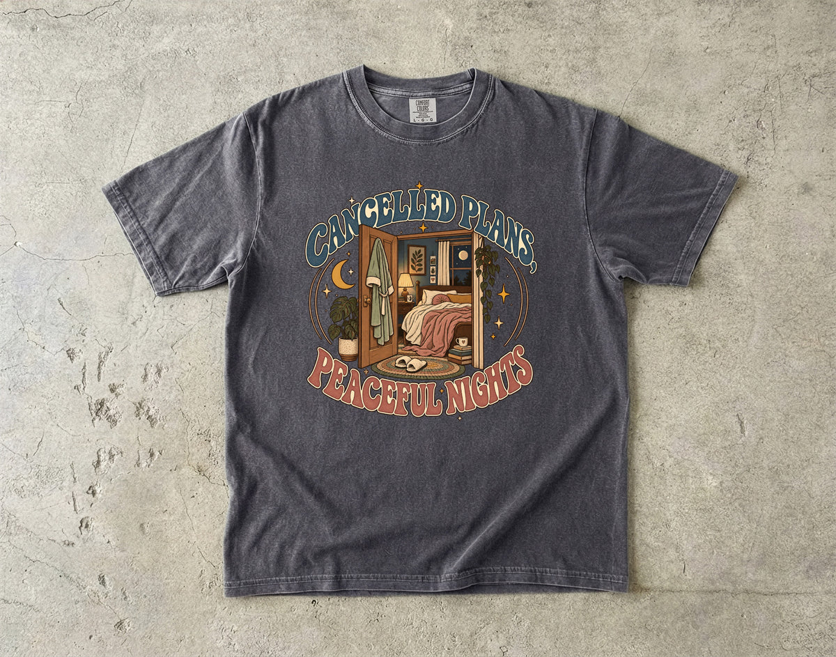 Cancelled Plans Peaceful Nights Shirt | Introvert Life Tee