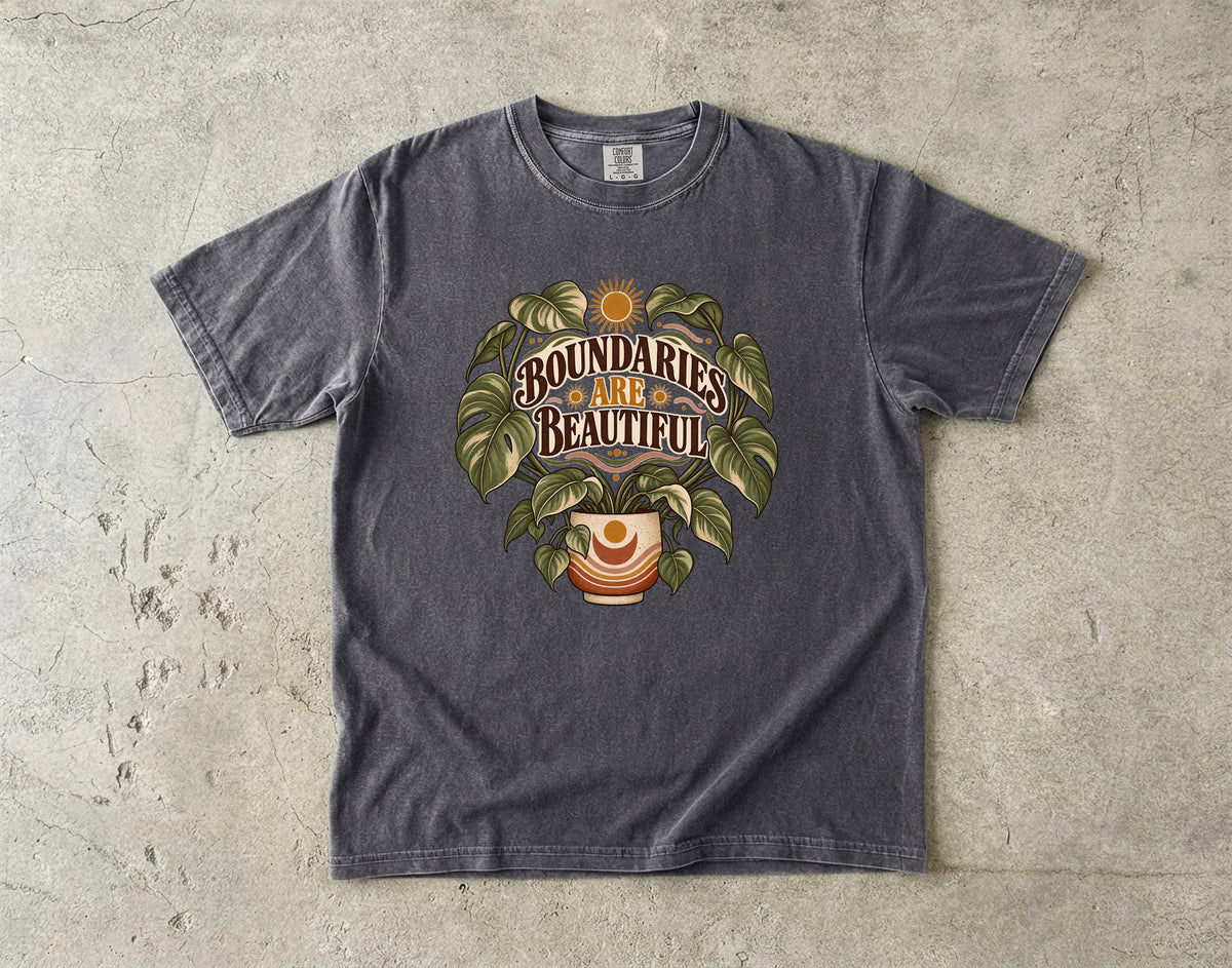 Boundaries Are Beautiful Shirt | Funny Self Care & Introvert Tee