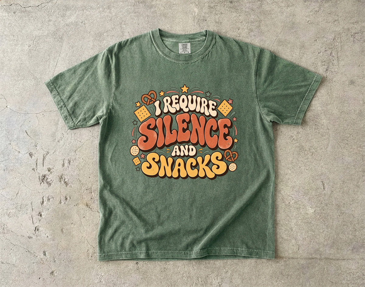 I Require Silence and Snacks Shirt | Funny Introvert Tee