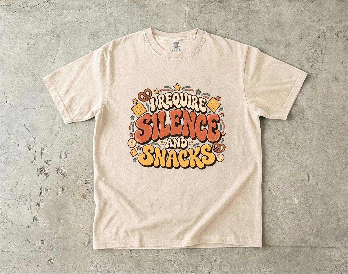 I Require Silence and Snacks Shirt | Funny Introvert Tee