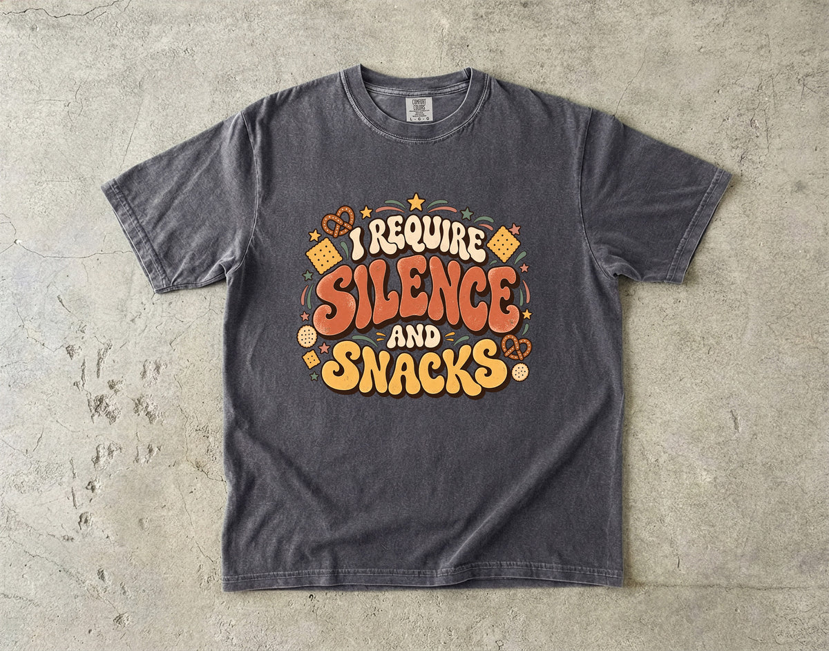 I Require Silence and Snacks Shirt | Funny Introvert Tee