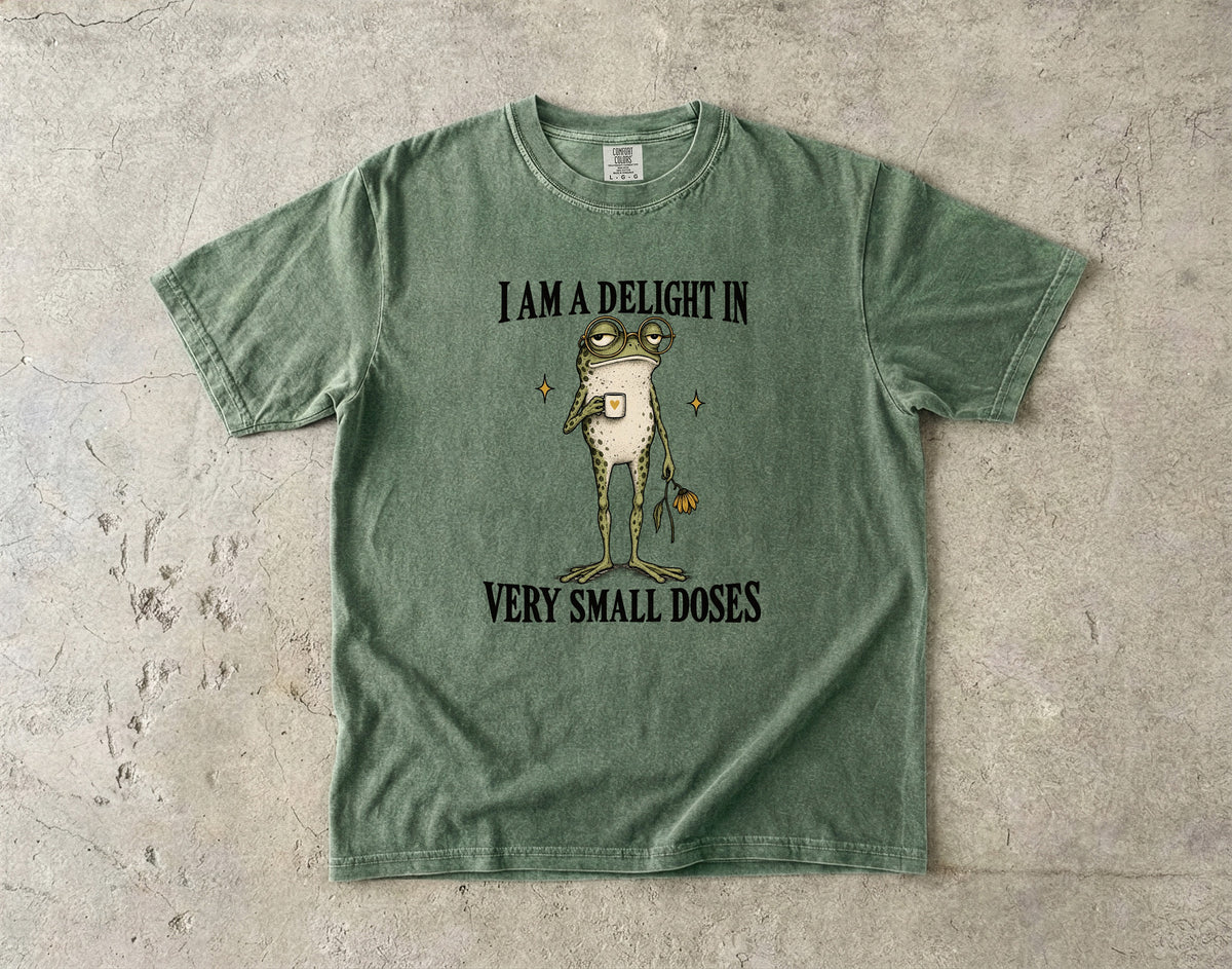 I Am a Delight in Very Small Doses Shirt | Funny Introvert Frog Tee