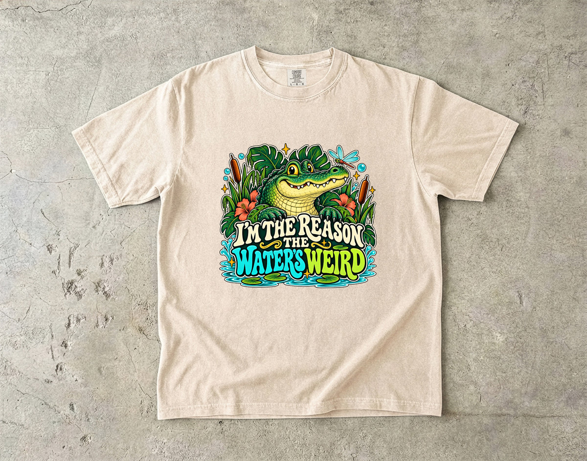 I'm the Reason the Water's Weird Shirt | Funny Crocodile Graphic Tee