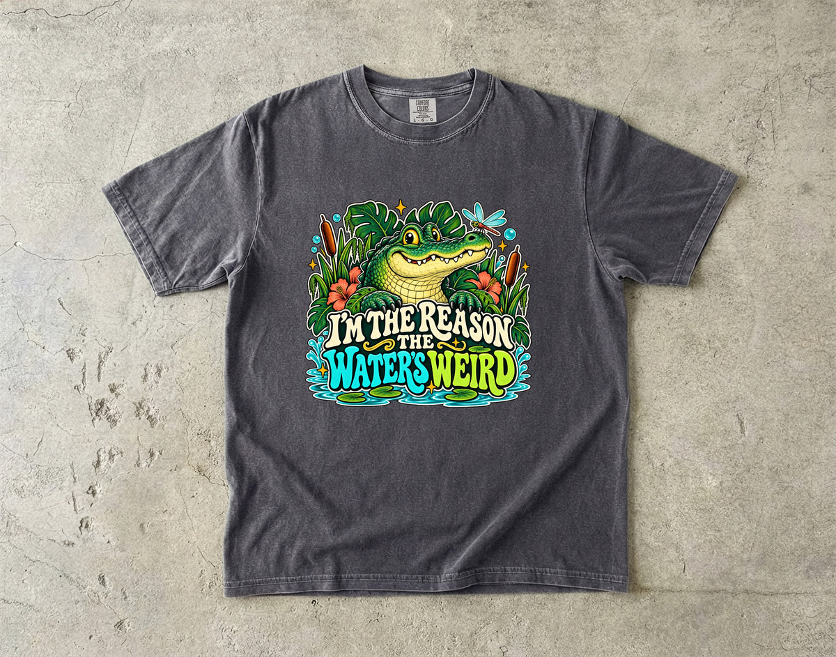 I'm the Reason the Water's Weird Shirt | Funny Crocodile Graphic Tee