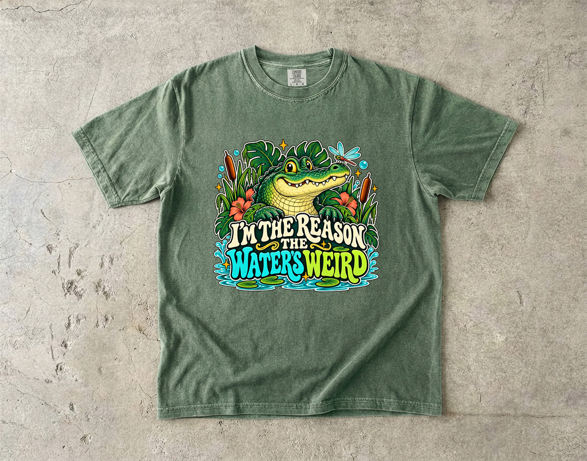 I'm the Reason the Water's Weird Shirt | Funny Crocodile Graphic Tee