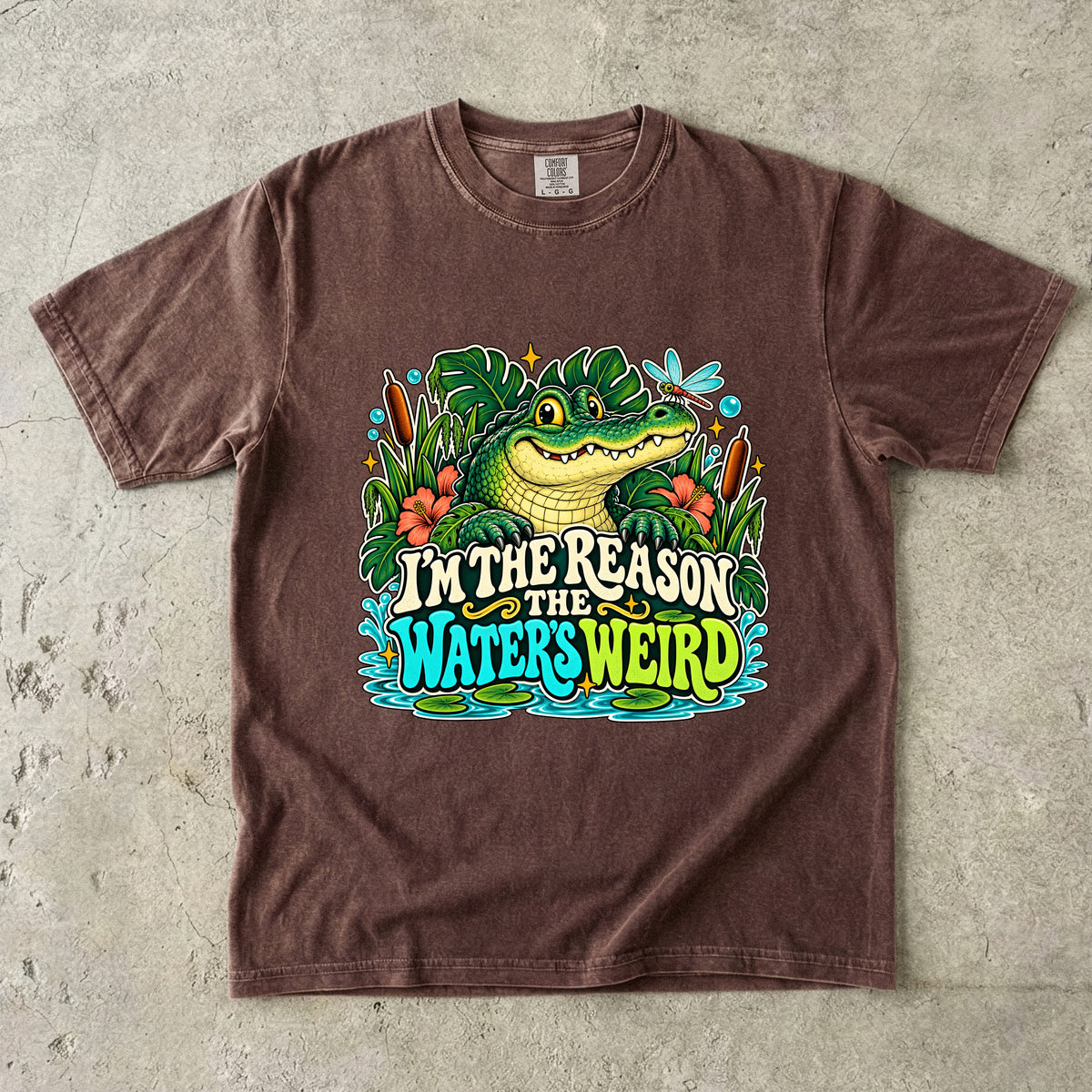 I'm the Reason the Water's Weird Shirt | Funny Crocodile Graphic Tee