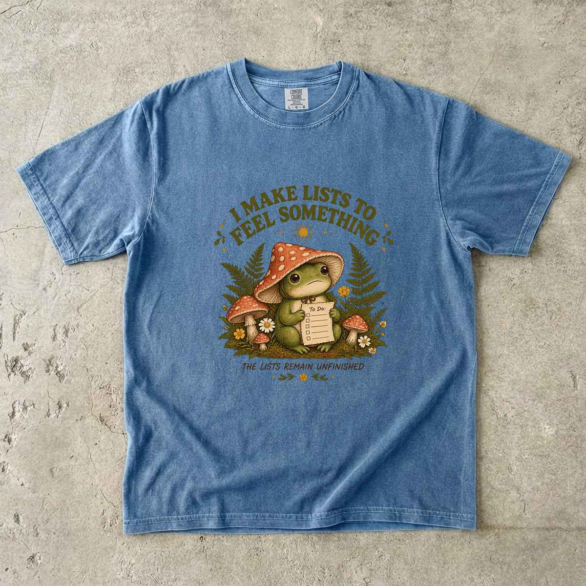 I Make Lists to Feel Something Shirt | Funny Frog Procrastination Tee
