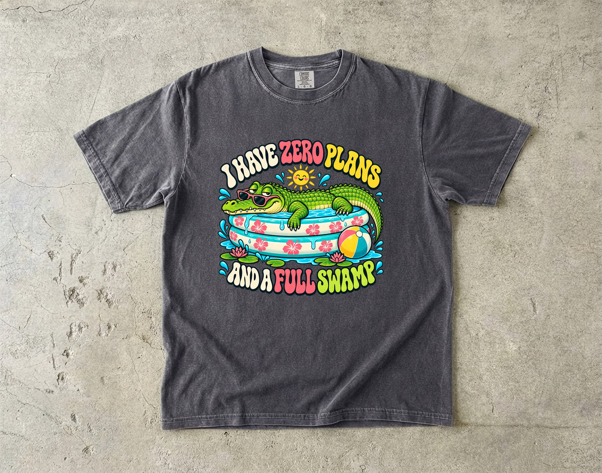 I Have Zero Plans and a Full Swamp Shirt | Funny Alligator Tee
