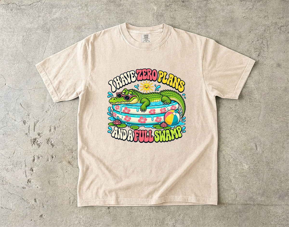I Have Zero Plans and a Full Swamp Shirt | Funny Alligator Tee