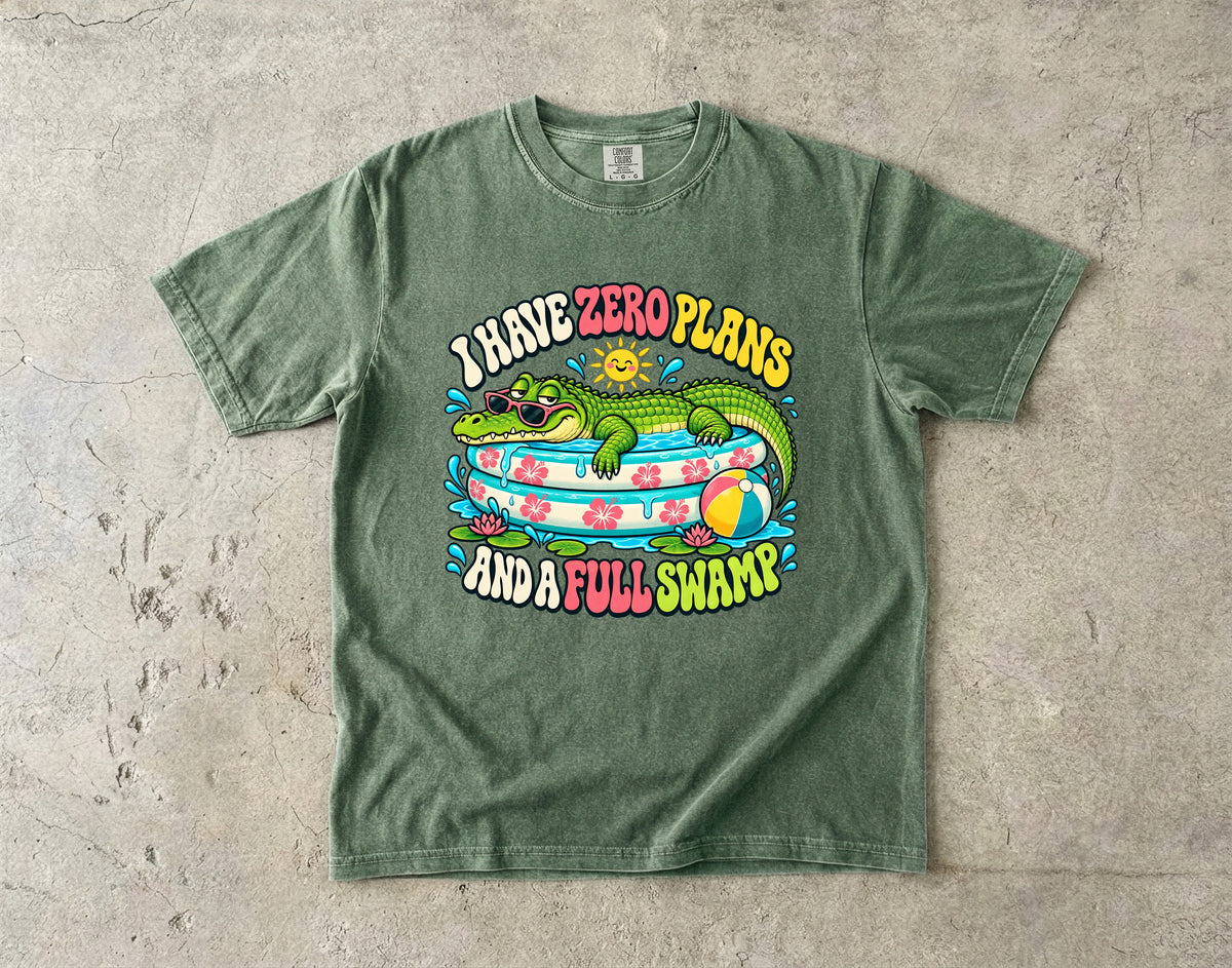 I Have Zero Plans and a Full Swamp Shirt | Funny Alligator Tee