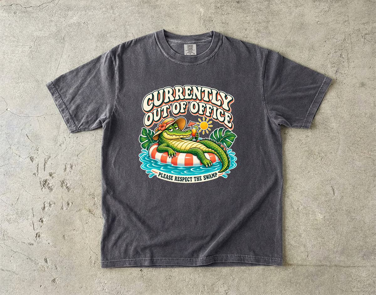 Currently Out of Office Please Respect the Swamp Shirt | Crocodile Tee