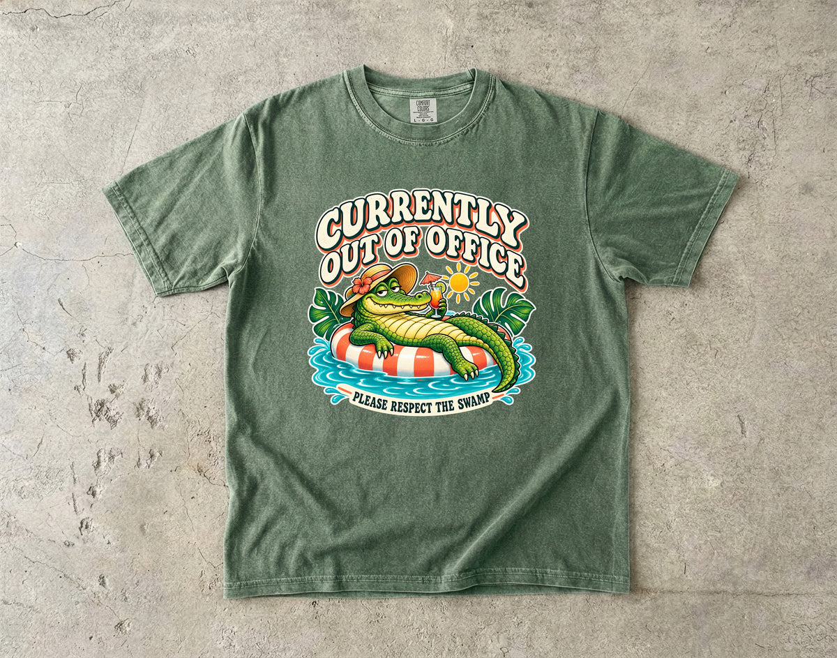 Currently Out of Office Please Respect the Swamp Shirt | Crocodile Tee