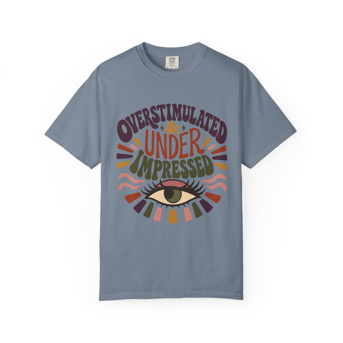 Overstimulated & Under Impressed Shirt – Retro Introvert -Comfort Colors T-shirt