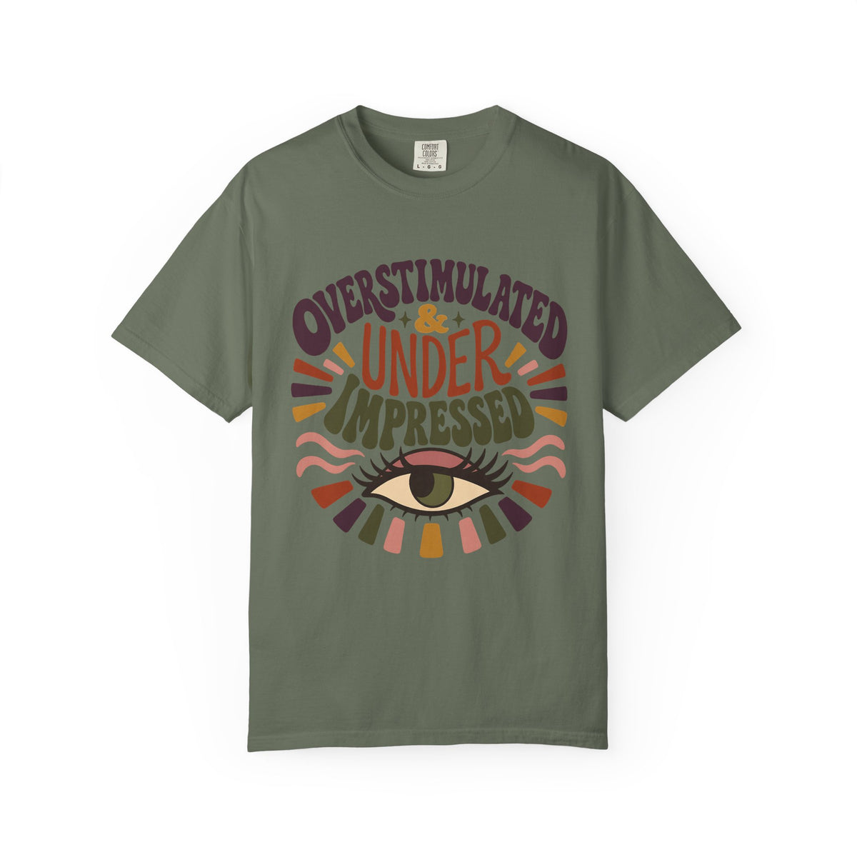 Overstimulated & Under Impressed Shirt – Retro Introvert -Comfort Colors T-shirt